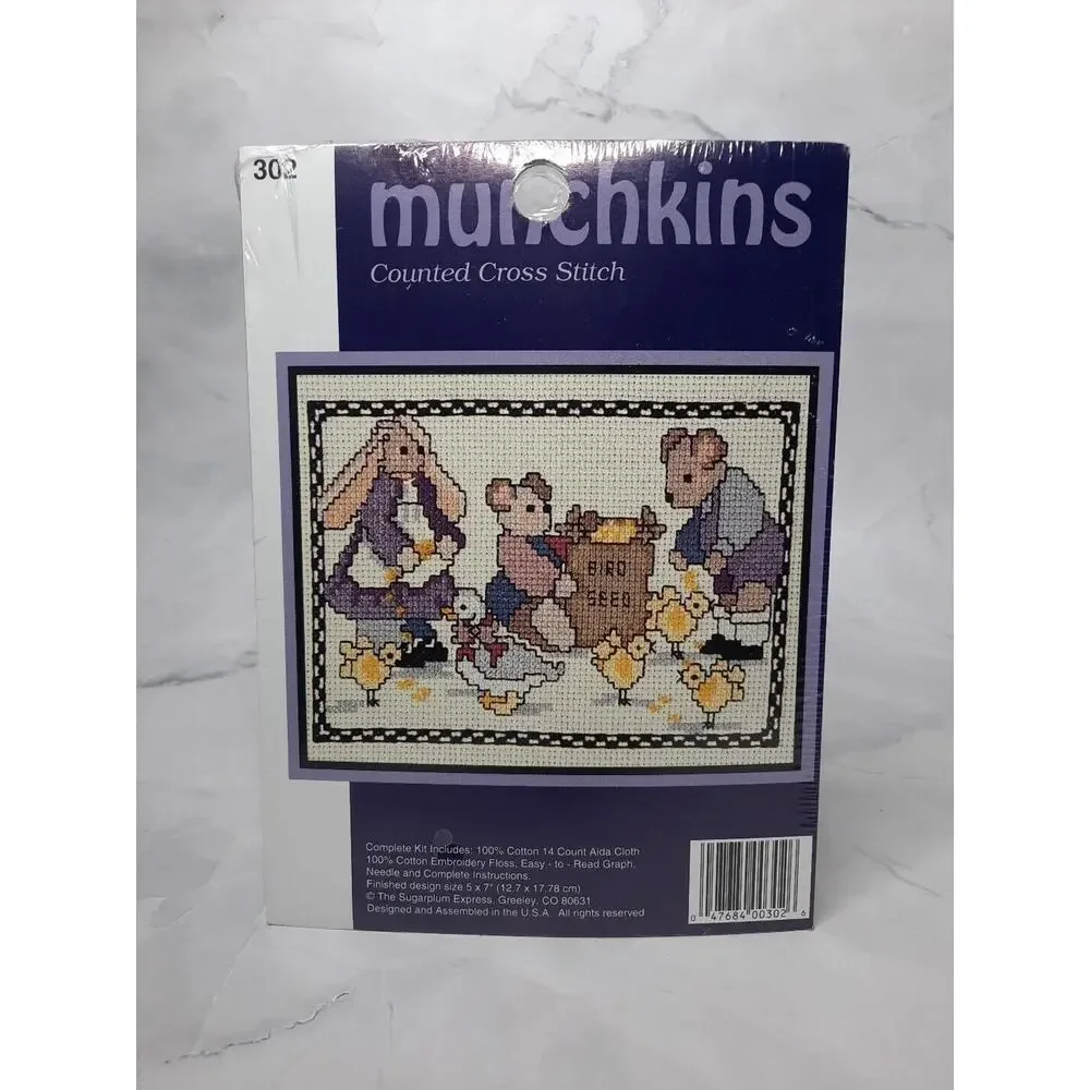 Sugarplum Express Munchkins Counted Cross Stitch Kit Animals Chicks 5x7
